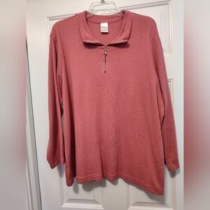 💙 Pink Long Sleeve Quarter-Zip Top